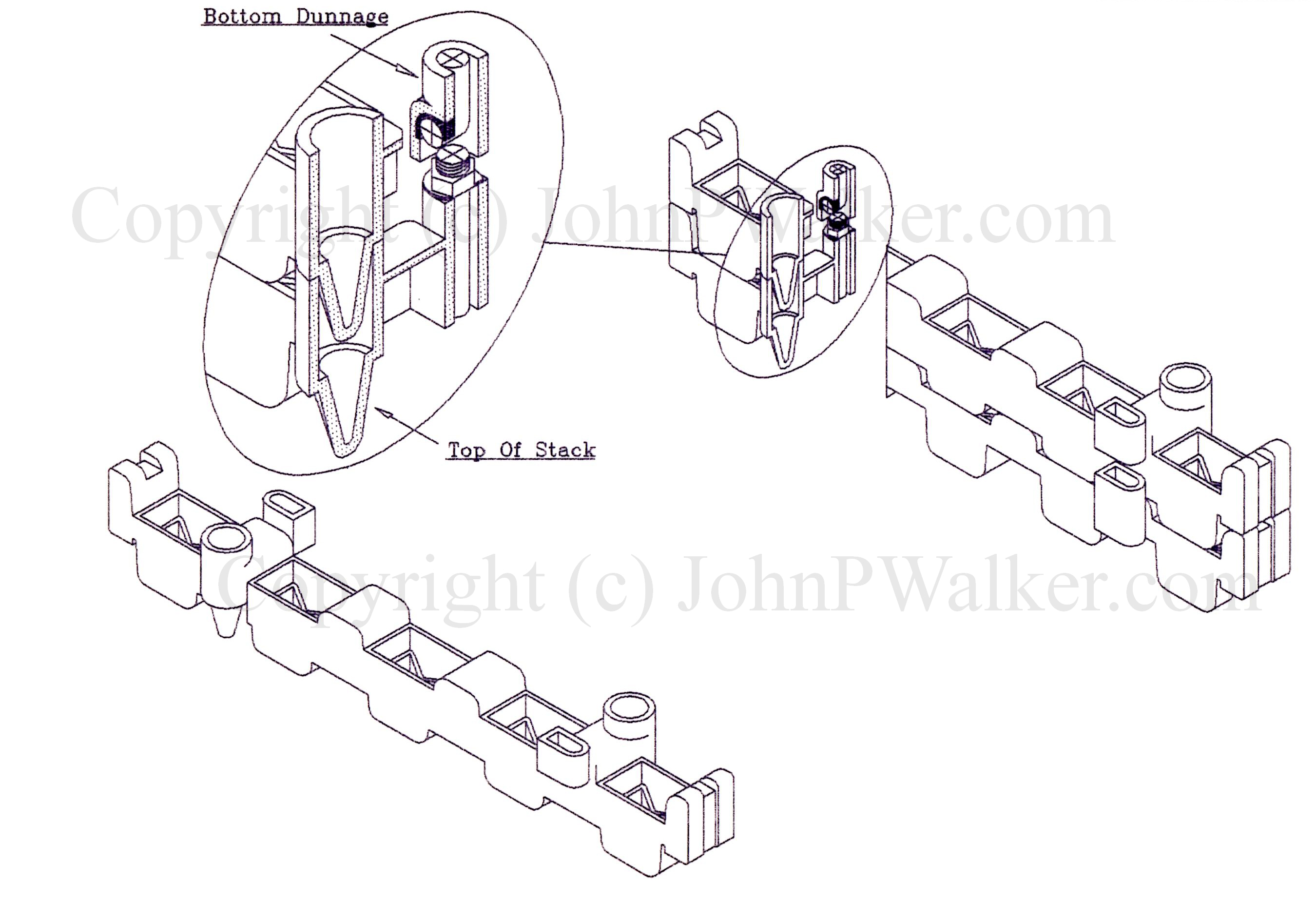 Cad Drawing of Locking Rail Dunnage